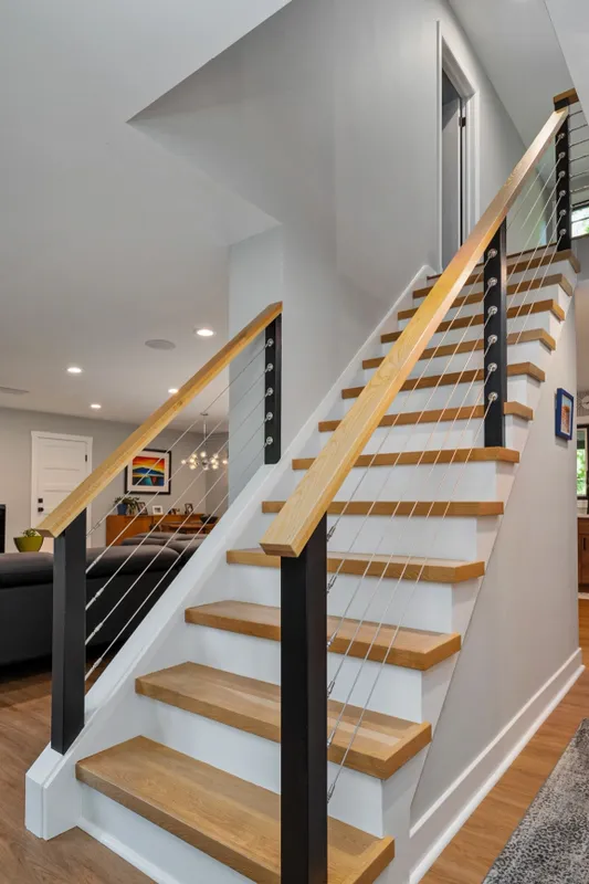BEFORE & AFTER MODERN STAIRCASE REMODEL SAVERNA PARK MARYLAND