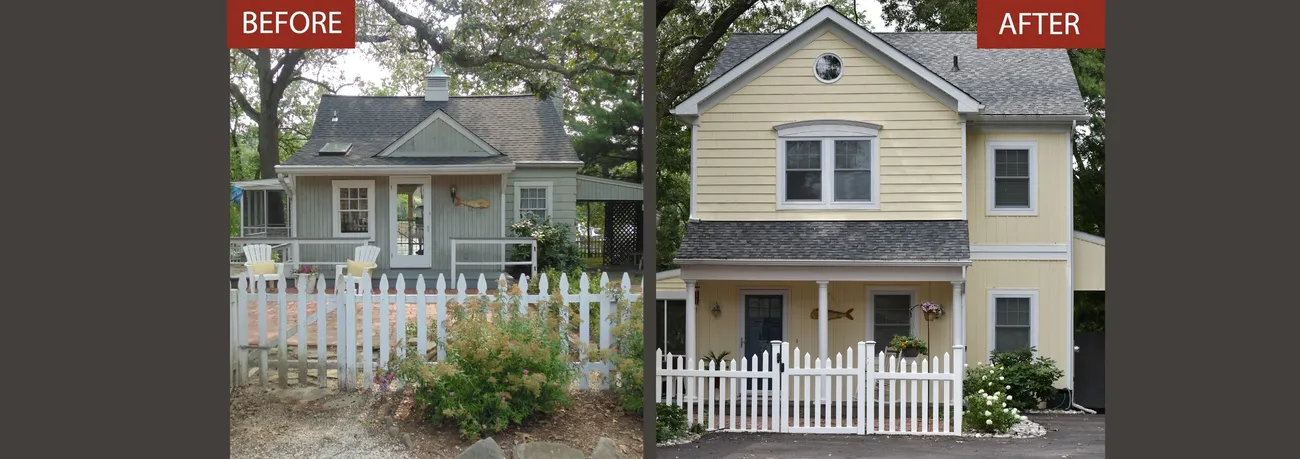 Before and After Waterfront Cottage Makeover by Parker