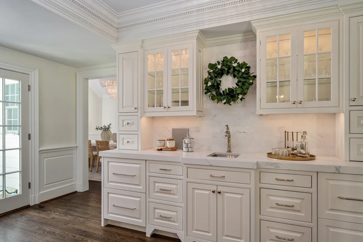 white kitchen renovation by parker design build remodel in maryland