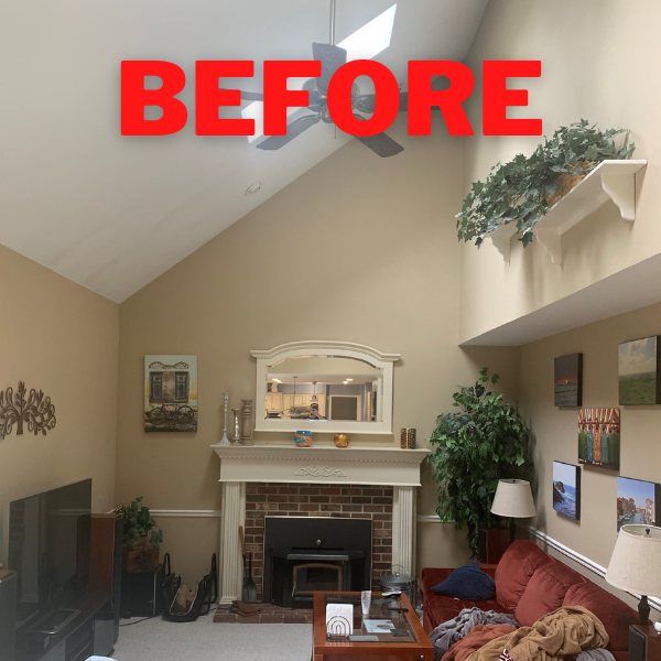 BEFORE AFTER FIREPLACE REMODEL