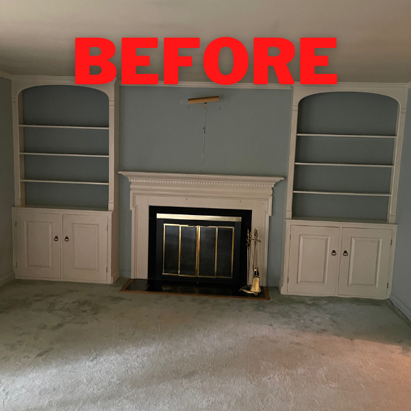 BEFORE AFTER FIREPLACE REMODEL
