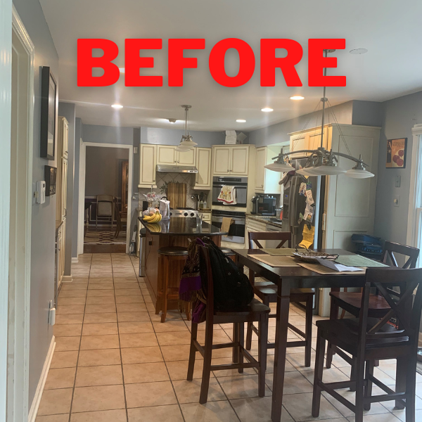 BEFORE AND AFTER KITCHEN REMOVED LOAD BEARING WALL