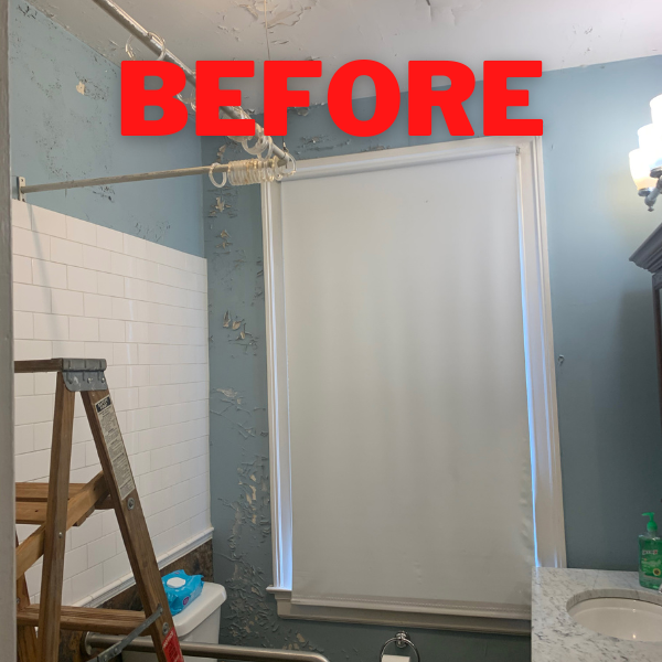 BEFORE AFTER POWDER ROOM REMODEL