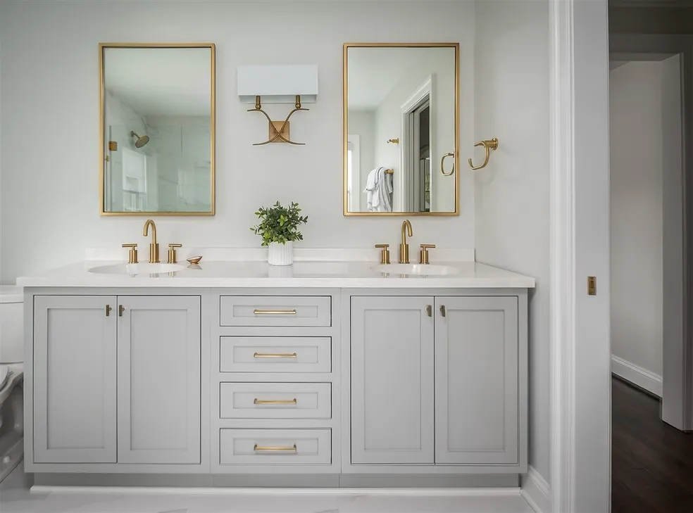 double sinks in luxury bathroom remodel