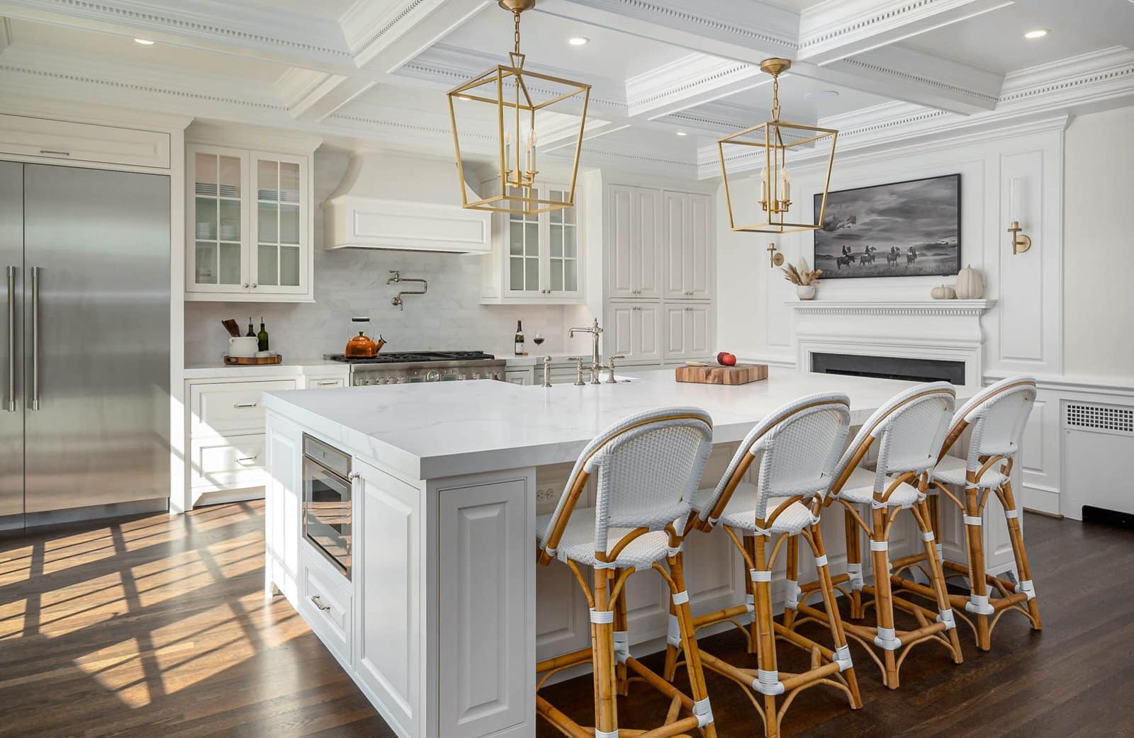 modern white kitchen renovation project completed by Parker Design Build Remodel