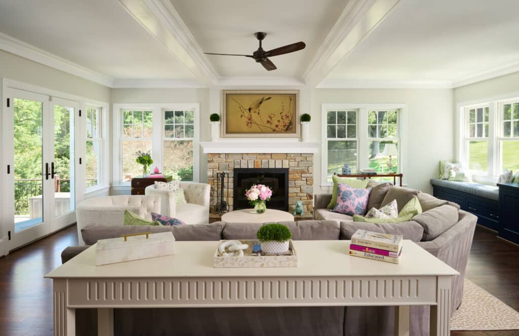 custom design build great room renovation ruxton, md open living space